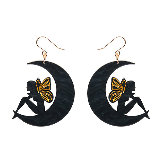 Erstwilder - Fairy Moon Drop Essential Earrings - Black