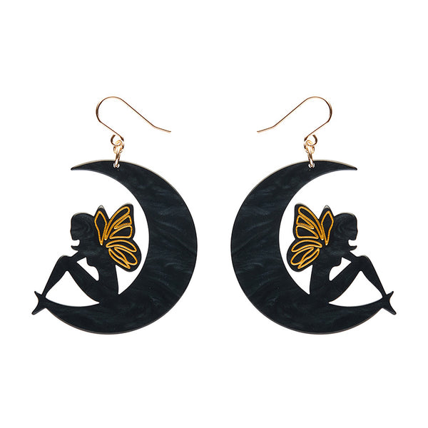 Erstwilder - Fairy Moon Drop Essential Earrings - Black