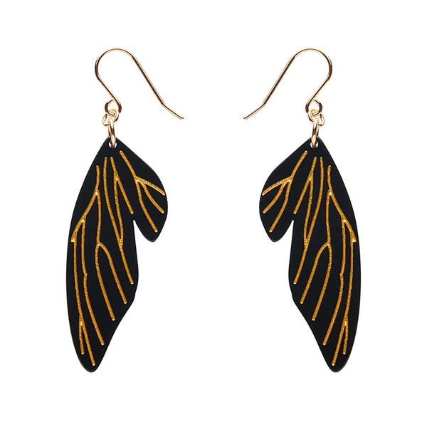 Erstwilder - Fairy Wing Drop Essential Earrings - Black