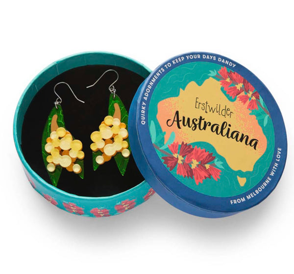 Erstwilder - Golden Wattle Drop Earrings - Australiana (2025)
