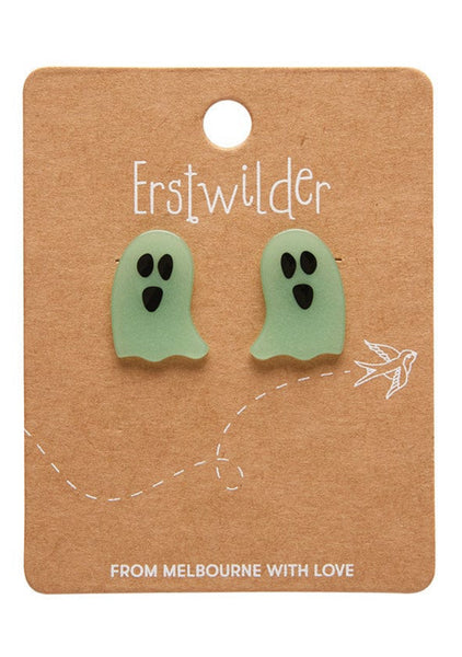 Erstwilder - Ghost Glow in the Dark Stud Earrings - Green