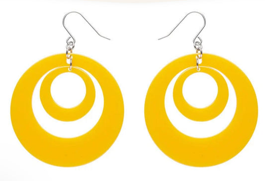 Erstwilder - Double Hoop Solid Drop Earrings - Yellow