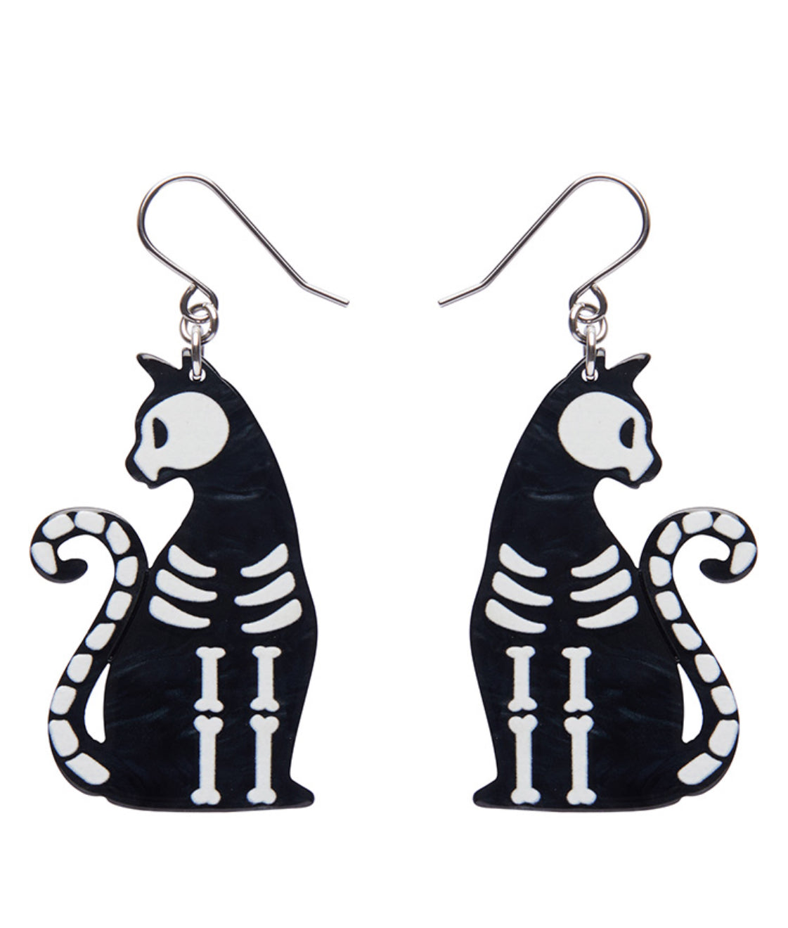 Erstwilder - Bone Kitty Drop Earrings (Black) - Best of Halloween (2024)