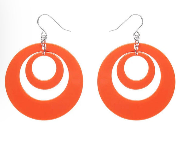 Erstwilder - Double Hoop Solid Drop Earrings - Orange