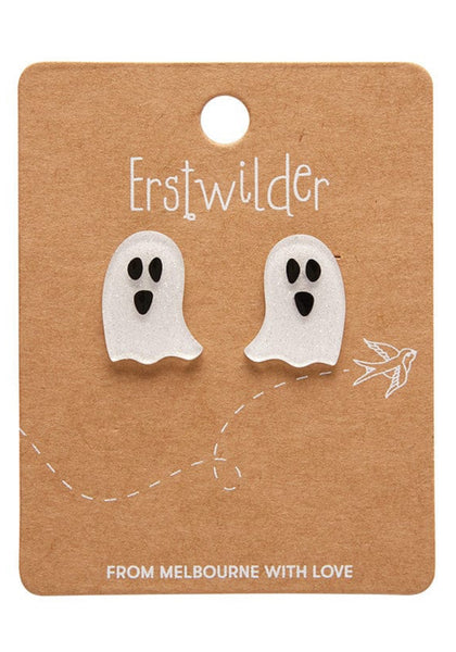 Erstwilder - Ghost Ripple Stud Earrings - White