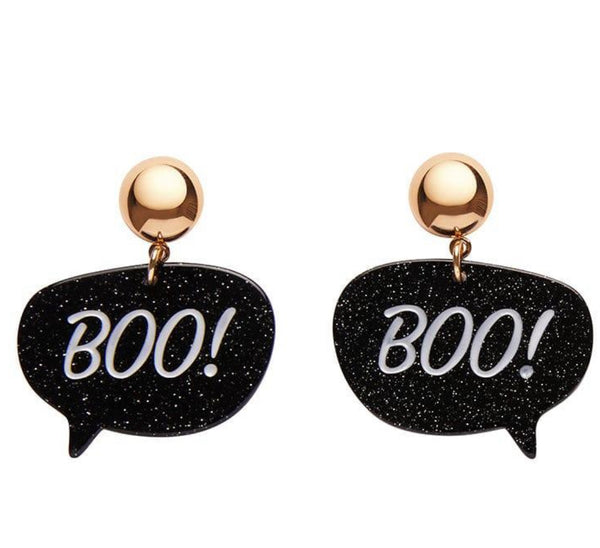 Erstwilder - Boo Glitter Statement Earrings - Black