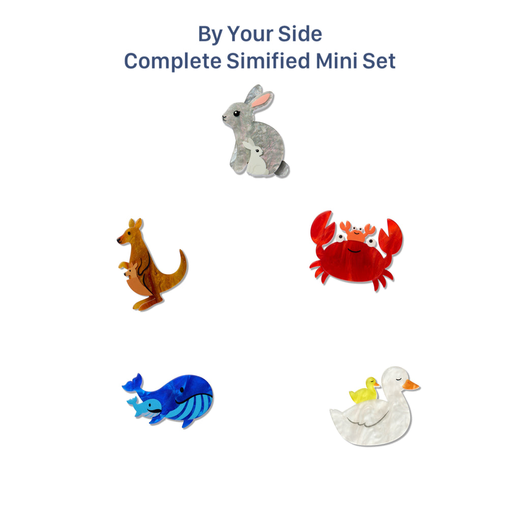 Erstwilder - Bunnies - Kangaroos - Whales - Crabs -Ducks Simplified Mini Brooch Set -  Side Your Side (2026)