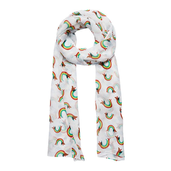 Rainbow Ruff Large Neck Scarf White by Erstwilder