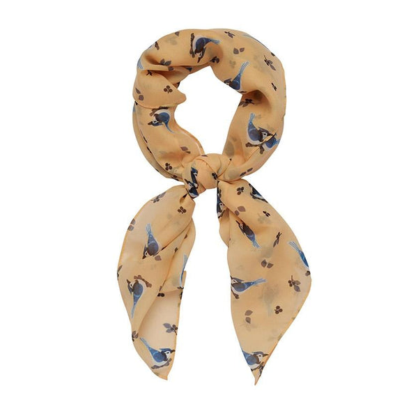 Blue Jay Way Head Scarf Yellow by Erstwilder Woodlands