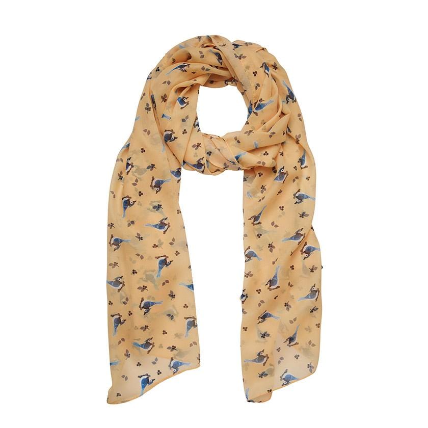 Blue Jay Way Large Head Scarf Yellow by Erstwilder Woodlands
