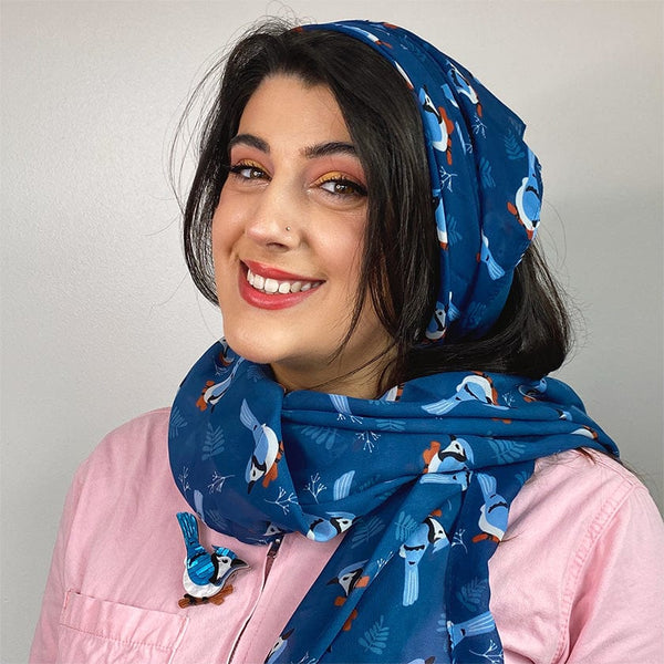 Blue Jay Way Large Neck Scarf Navy by Erstwilder