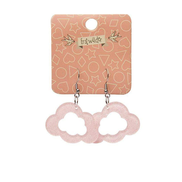 Erstwilder - Cloud Glitter Resin Drop Earrings - Pink