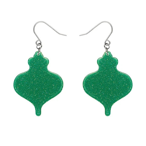 Erstwilder - Baubles Glitter Drop Earrings - Green