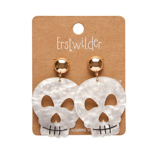 Erstwilder - Skull Ripple Statement Earrings - White