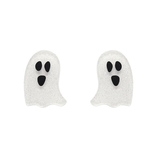 Erstwilder - Ghost Ripple Stud Earrings - White