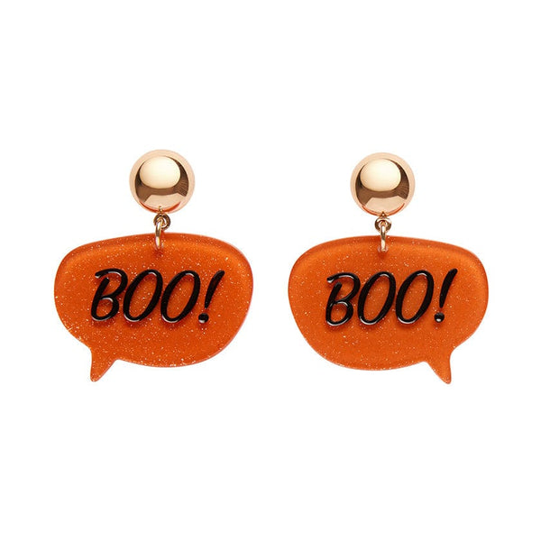 Erstwilder - Boo Glitter Statement Earrings - Orange