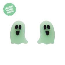 Erstwilder - Ghost Glow in the Dark Stud Earrings - Green