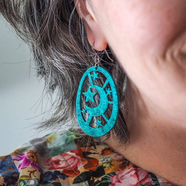 Erstwilder - Moonlight Drop Essential Earrings (Green)