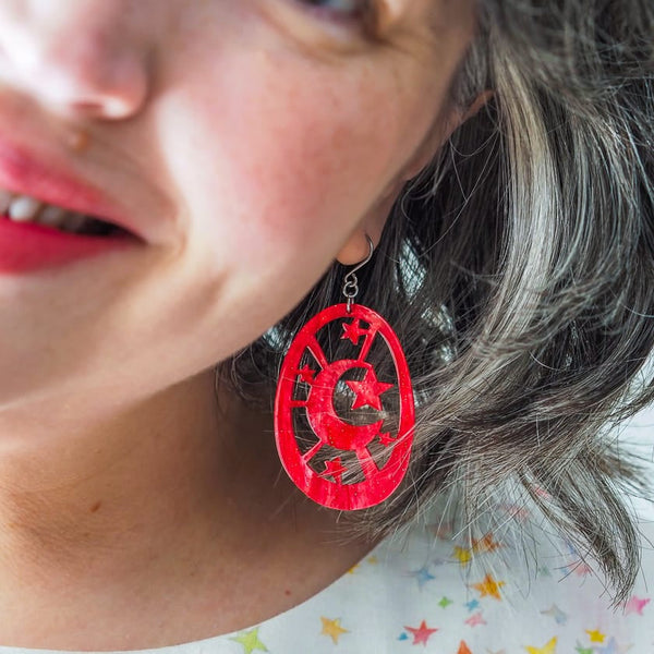 Erstwilder - Moonlight Drop Essential Earrings (Red)