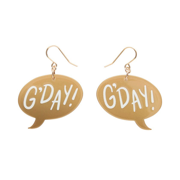 Erstwilder - G'DAY Drop Earrings - Gold - Australiana (2025)
