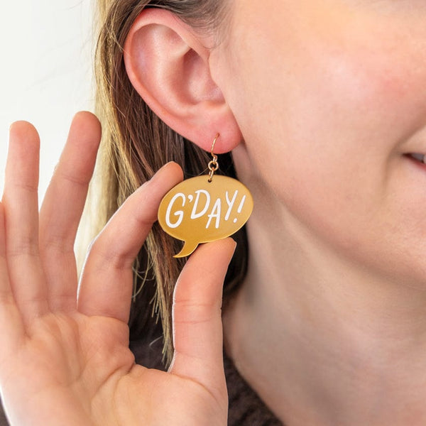 Erstwilder - G'DAY Drop Earrings - Gold - Australiana (2025)