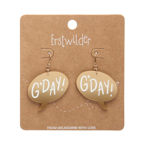 Erstwilder - G'DAY Drop Earrings - Gold - Australiana (2025)