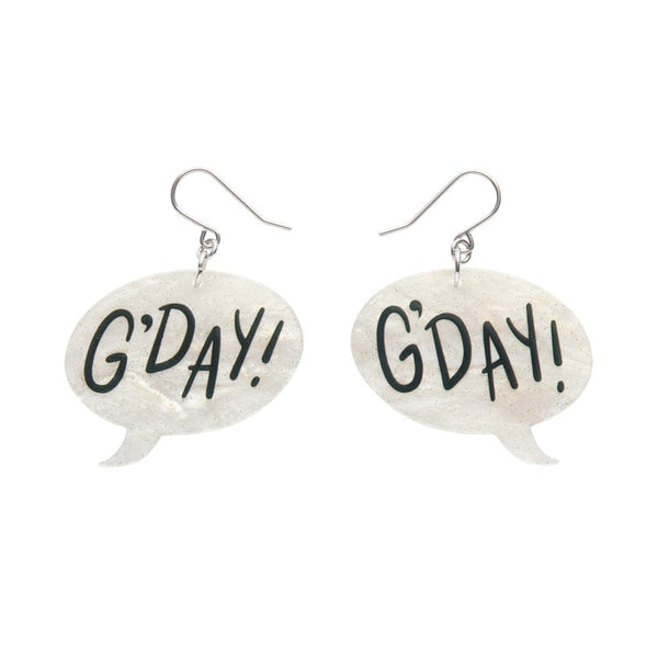 Erstwilder - G'DAY Drop Earrings - White  - Australiana (2025)