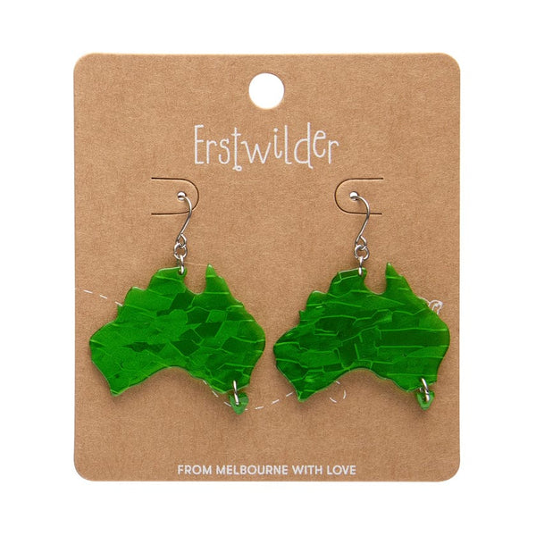 Erstwilder - Australia Drop Earrings - Green  - Australiana (2025)