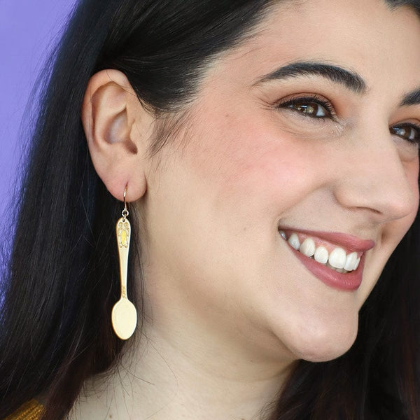 Erstwilder - Spoon, Please! Drop Earrings - Gold  - Katherine Sabbath (2024)