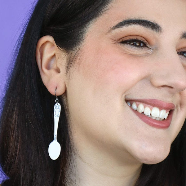 Erstwilder - Spoon, Please! Drop Earrings - Silver  - Katherine Sabbath (2024)