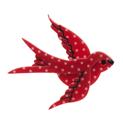 Bluebird of Happiness Brooch (Red White Dot) - Erstwilder Fan Favorites (2015)