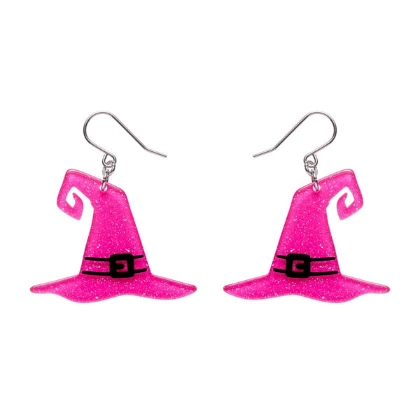 Erstwilder - Witch's Hat Drop Earrings - Pink - Haunted at Heart (2025)