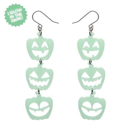 Erstwilder - Halloween Pumpkins Drop Earrings - Glow in the Dark - Haunted at Heart (2025)
