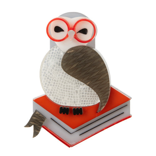 Erstwilder - Studious Snow Owl Brooch (Orange) - Most Requested (2015)