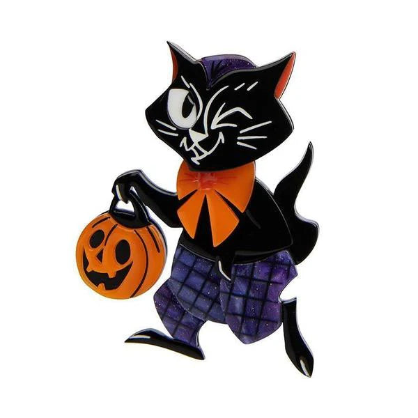 Erstwilder - Treat Seeker Black Cat Brooch - Kitschy Witch Designs (2020)