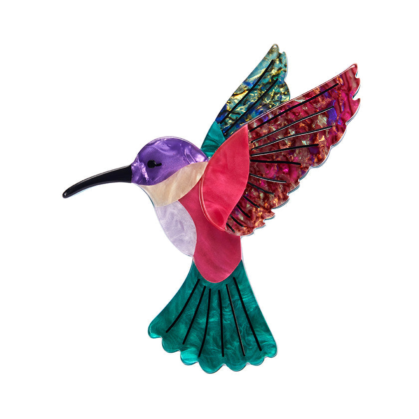 Erstwilder - Hyacinth Humming Bird Brooch - Stockist GWP