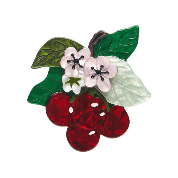 Blossoming Cherries Brooch - Erstwilder Botanical Fruit (2023)
