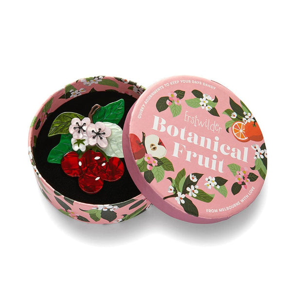 Blossoming Cherries Brooch - Erstwilder Botanical Fruit (2023)