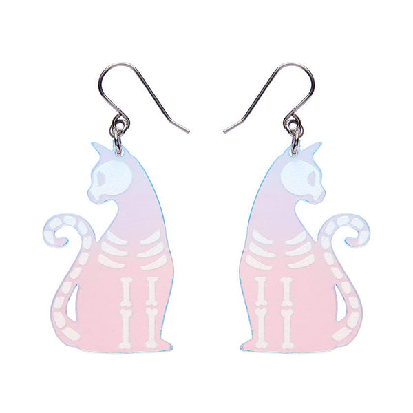 Erstwilder - Bone Kitty Drop Earrings - Iridecent - Halloween (2024)