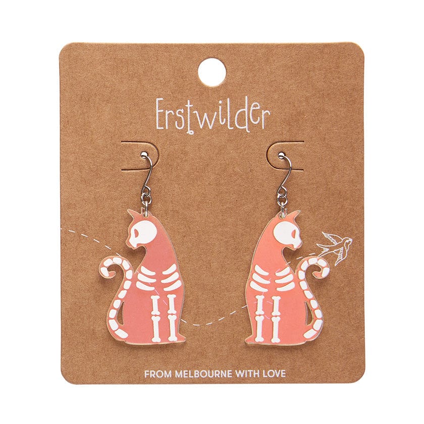 Erstwilder - Bone Kitty Drop Earrings (Iridecent) - Best of Halloween (2024)