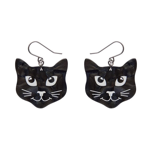 Erstwilder - Black Cat Drop Earrings (Black) - Best of Halloween (2024)