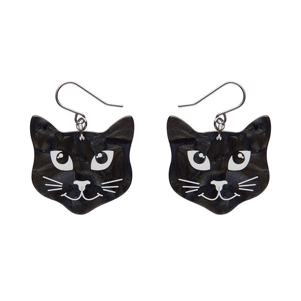 Erstwilder - Black Cat Drop Earrings - Black - Halloween (2024)