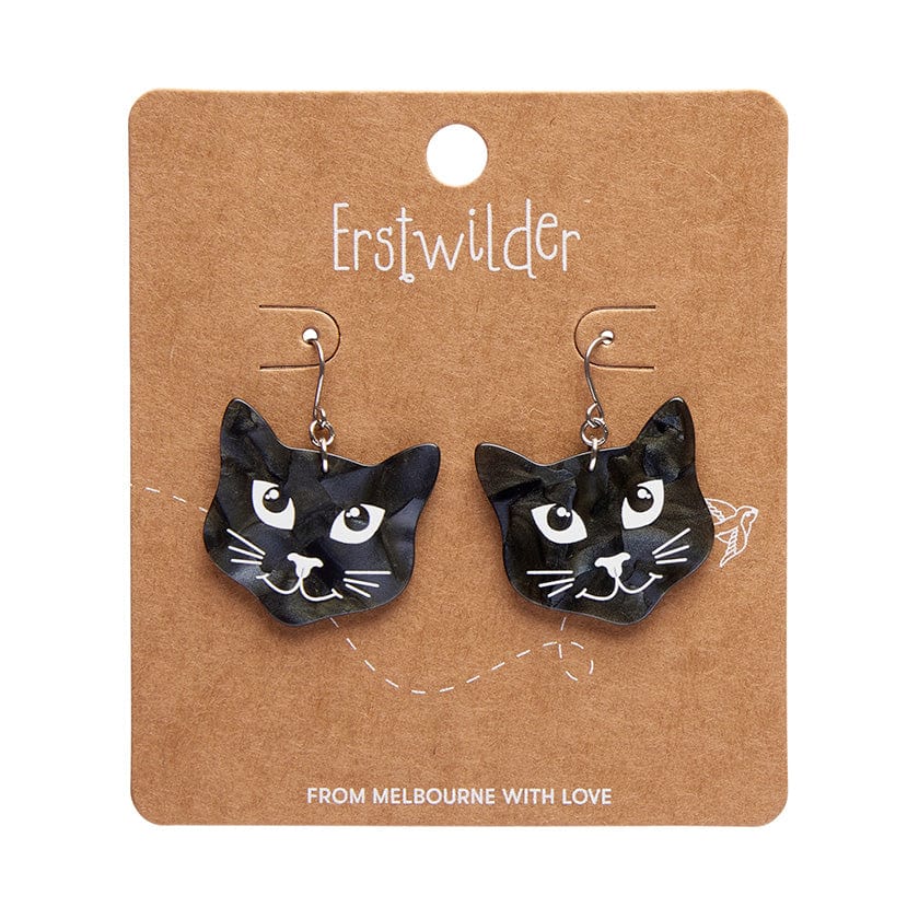 Erstwilder - Black Cat Drop Earrings (Black) - Best of Halloween (2024)