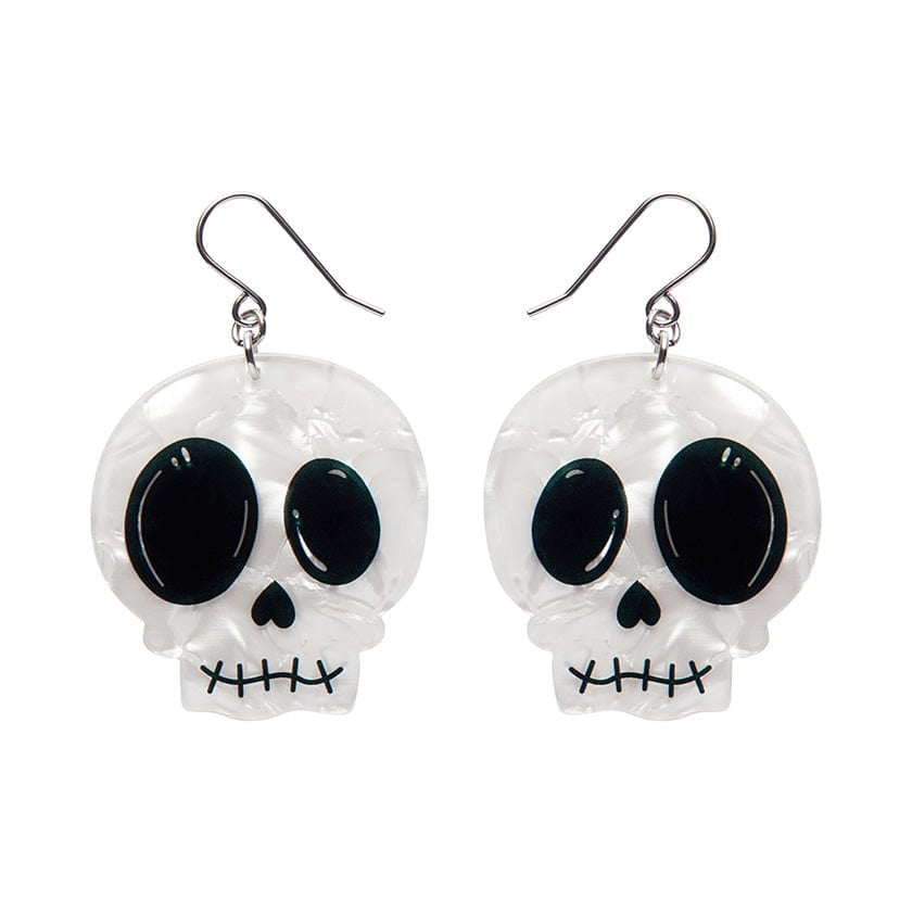 Erstwilder - Skull Drop Earrings (White) - Best of Halloween (2024)