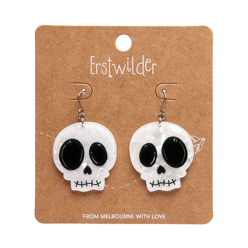 Erstwilder - Skull Drop Earrings (White) - Best of Halloween (2024)