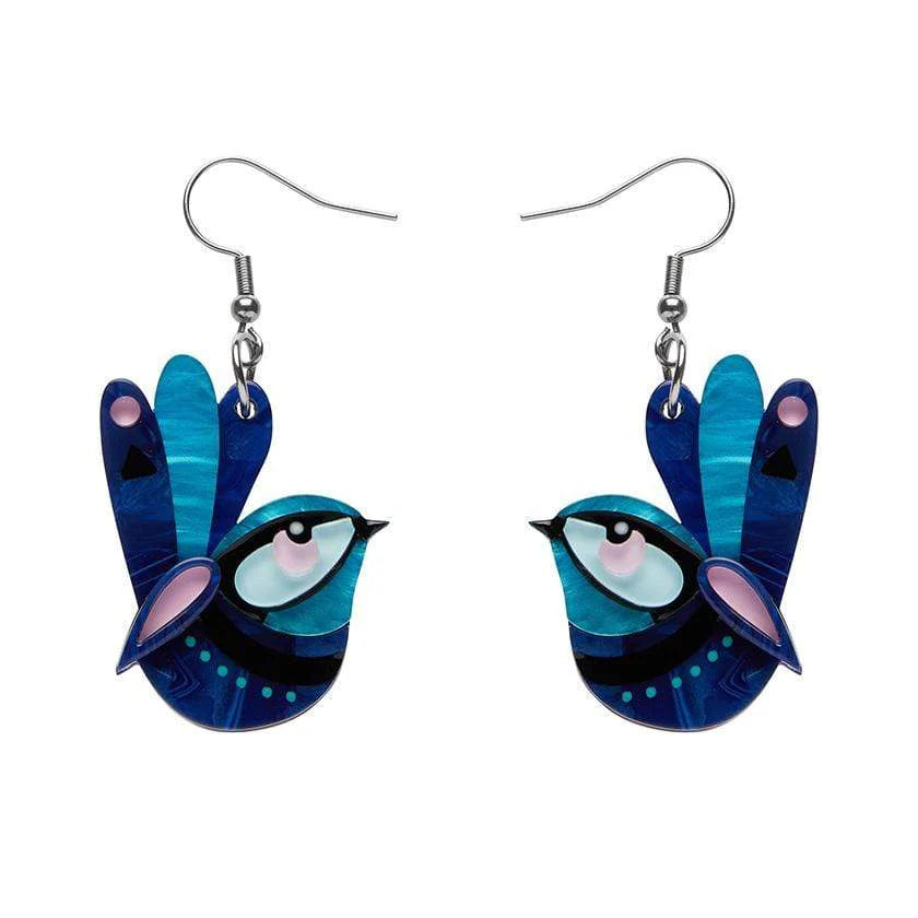 Erstwilder - The Splendid Fairy Wren Drop Earrings  - Pete Cromer III (2021)