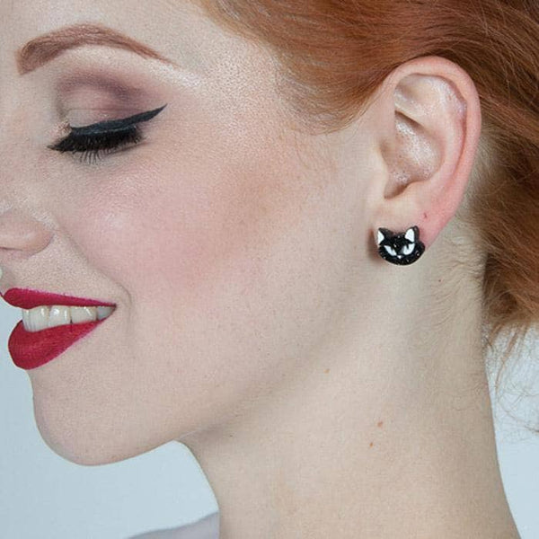 Carla The Black Cat Stud Earrings - Erstwilder Fan Favorites (2017)