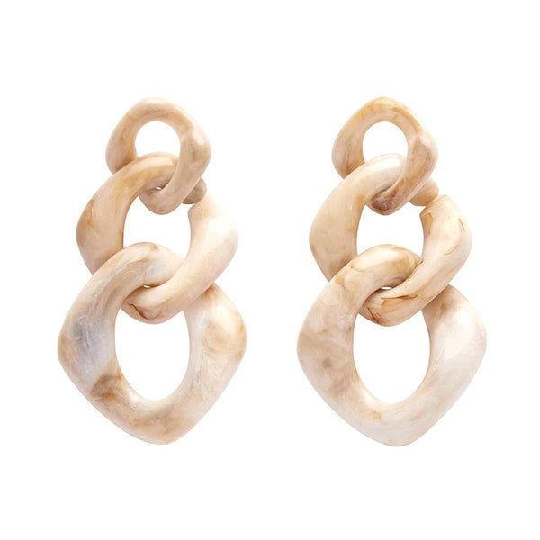 Statement Marble Chain Earrings - Cream | Iris Apfel Jewelry by Erstwilder (2023)