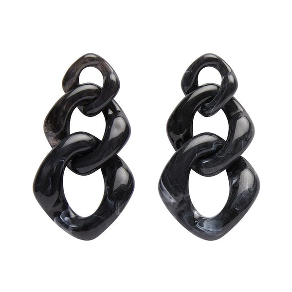 Statement Marble Chain Earrings - Marble Black | Iris Apfel Jewelry by Erstwilder (2023)
