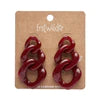 Erstwilder - Statement Marble Chain Earrings - Ruby Red